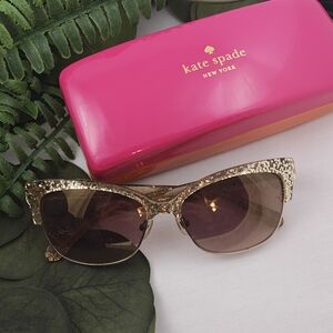 Kate Spade Gold Sunglasses with Glitter Detail